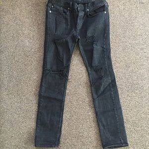 Destructed black skinny jeans - Bullhead